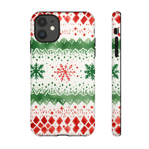 Watercolor Christmas Knitting - Impact Resistant Phone Case iPhone 11 Matte